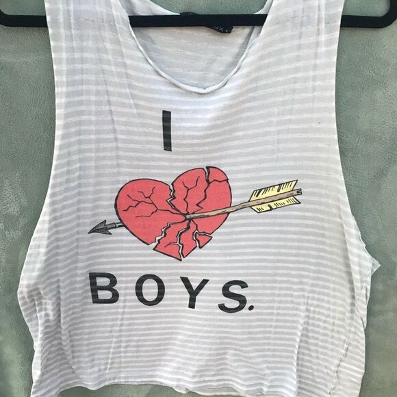 Wildfox "I ❤️ Boys" Striped Tank Top - Picture 3 of 9